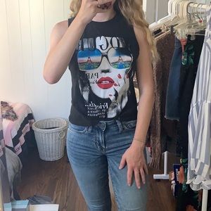 ON FIRE VOGUE PARIS GRAPHIC TANK TOP